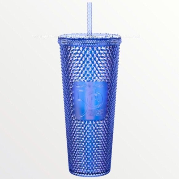 Walt Disney World 50th Anniversary Geometric Starbucks Tumbler with Straw – Blue - Picture 2 of 4